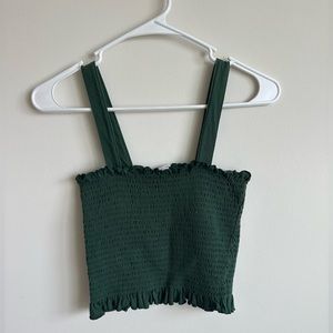 Dark green stretchy tank top.